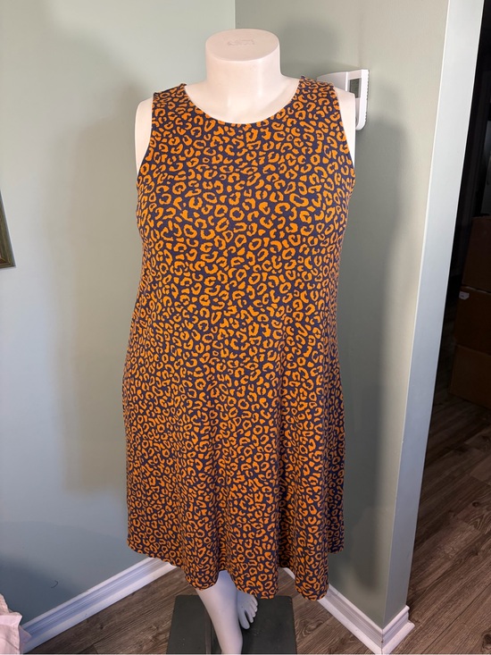 Old Navy Dresses & Skirts - 132. Old Navy Women's Sleeveless Orange Leopard Print Dress